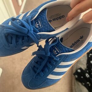 Adidas Blue Gazelles Trainers with White Accents